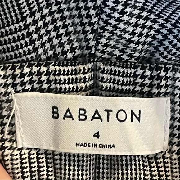 Aritzia Babaton Conan Pants Cropped GlenCheck Plaid High Rise Pull On Stretch 4 - Picture 7 of 11